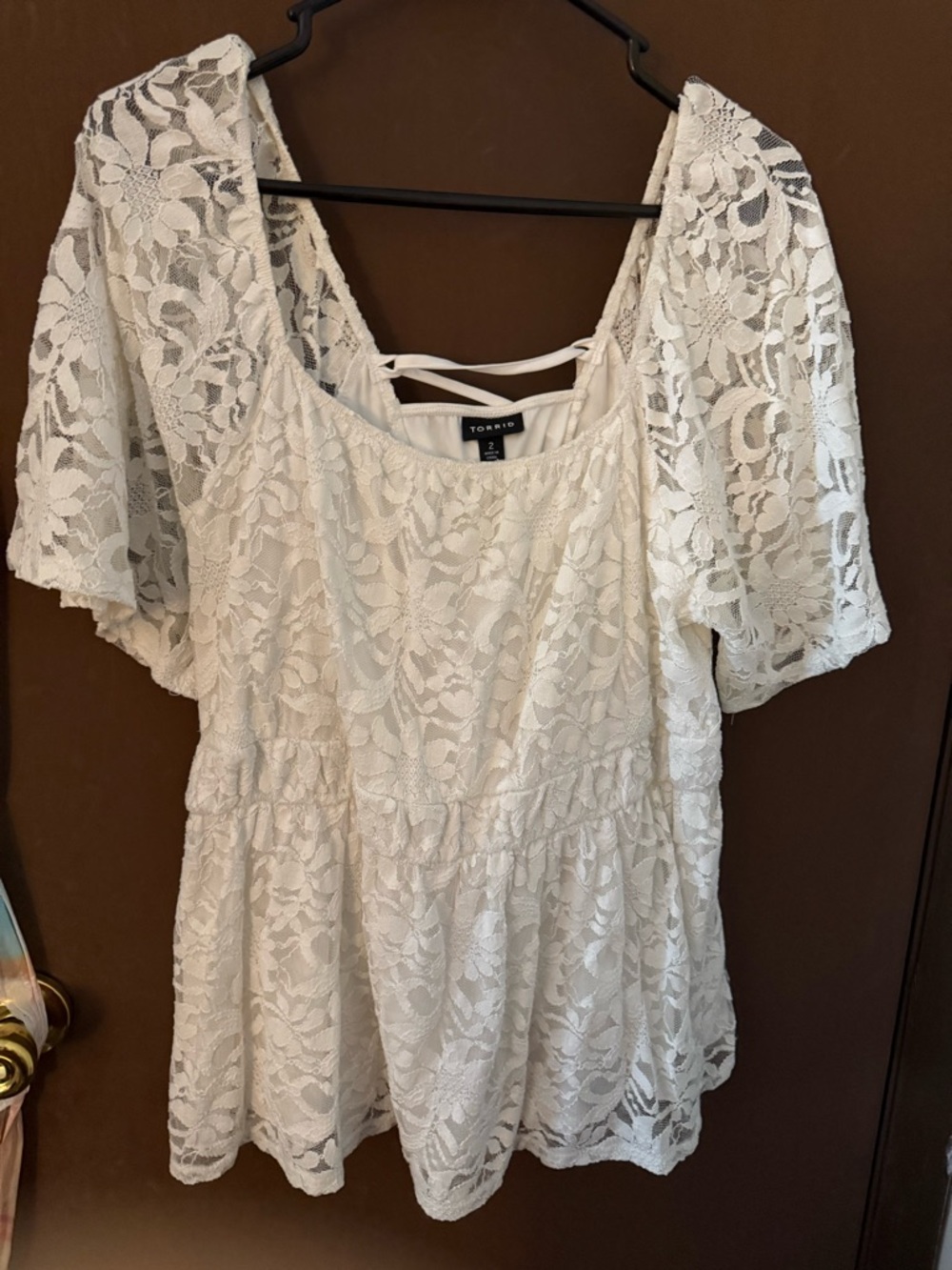 torrid Ivory Lace Peplum Blouse